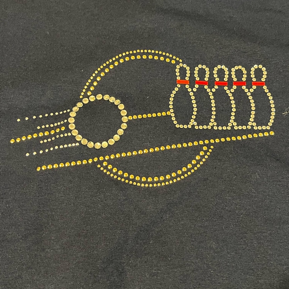Jerzees Black Polo with Gold and Red Design